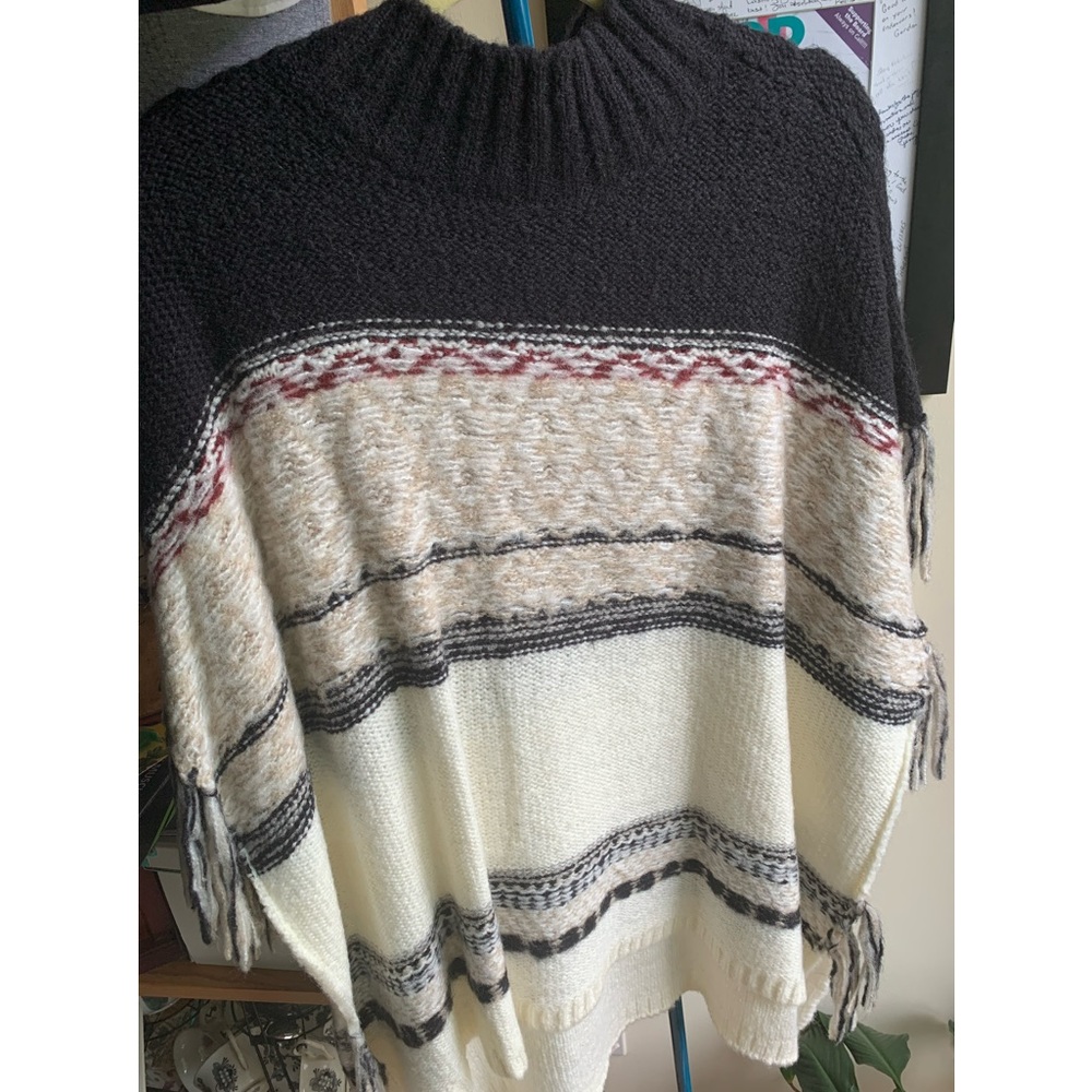 Striped Poncho Sweater